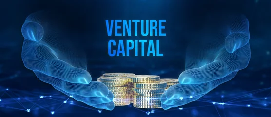 Deurstickers Venture capital. Investor capital. 3d illustration © TenPixels