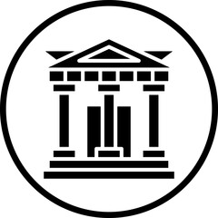 Vector Design Greek Temple Icon Style