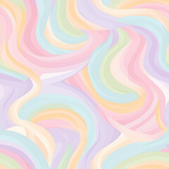 Cotton Candy Swirls Pastel Seamless Pattern Background