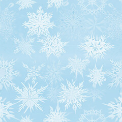 Naklejka na ściany i meble Stunning Pastel Snowflake Seamless Pattern Wallpaper