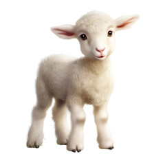 Cute lamb on transparent background PNG