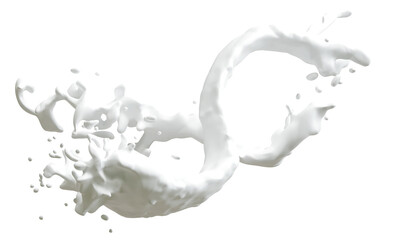 milk or white liquid splash. 3d rendering