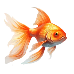 Fotobehang gold fish isolated on white © PNG for U