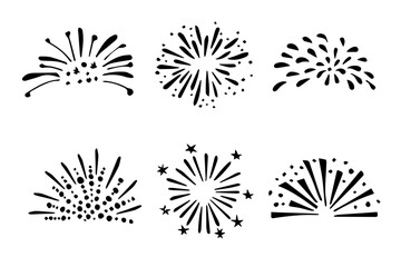 Obraz premium Star bust vector hand drawn, Vintage sunburst line drawn abstract, doodle radial line rays, badge, logos, signs or label decor, circle abstract outline, explosion or firework. sunlight star ray waves 