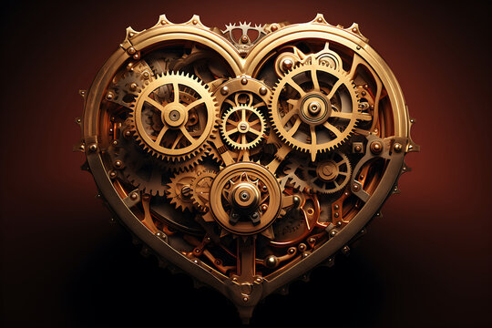 A heart with gears and cogs