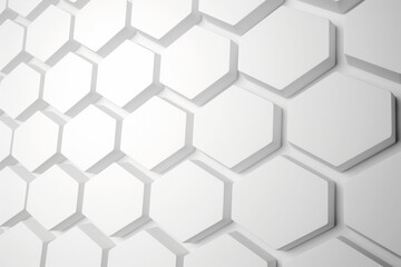 Fototapeta premium hexagonal white background with many different shapes