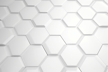 Obraz na płótnie Canvas hexagonal white background with many different shapes