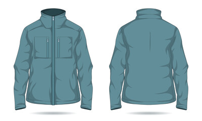 Men's casual winter jacket, waterproof jacket, outdoor jacket. Vector illustration