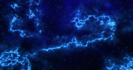 Abstract futuristic background with blue and purple multi-colored energy magic lines and waves of cosmic patterns