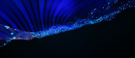 Fototapeta premium Abstract futuristic - technology with polygonal shapes on dark blue background. Design digital technology concept. 3d illustration.