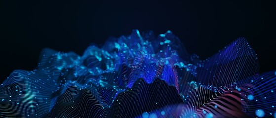 Fototapeta premium Abstract futuristic - technology with polygonal shapes on dark blue background. Design digital technology concept. 3d illustration.