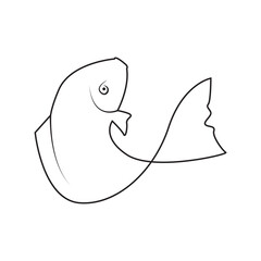 Obraz premium Fish line icon
