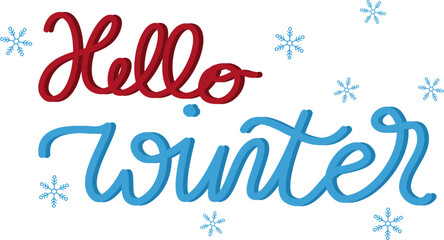 Hand lettering of hello winter