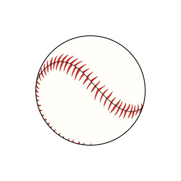 Kids drawing Cartoon Vector illustration baseball ball Isolated in doodle style