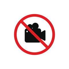 No video recording allowed icon sign symbol isolated on white background