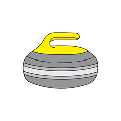 Kids drawing Cartoon Vector illustration curling sport rock Isolated in doodle style