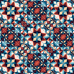 Abstract colorful geometric seamless pattern symmetric kaleidoscope fashion, design