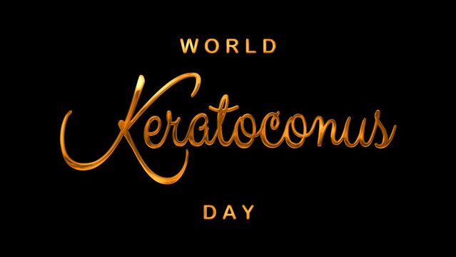 World Keratoconus Day Text Animation on Gold Color. Great for Keratoconus Day Celebrations, for banner, social media feed wallpaper stories