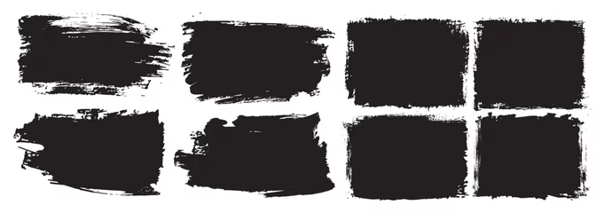 Fotobehang Black paint brush strokes isolated on a white background © ThejCreation