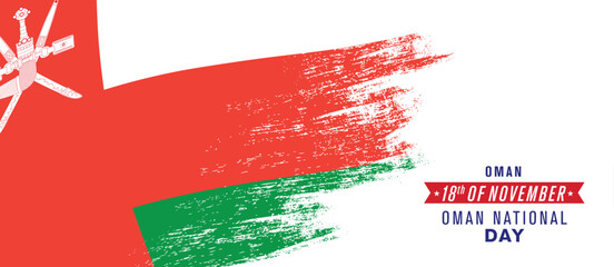Oman happy national day greeting card, banner vector illustration - obrazy, fototapety, plakaty