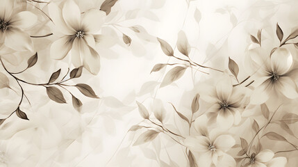 Beige botanical wallpaper background. generative AI.