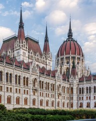 Fototapeta na wymiar Scenic view of the Hungarian Parliament building against a cloudy sky, Budapest