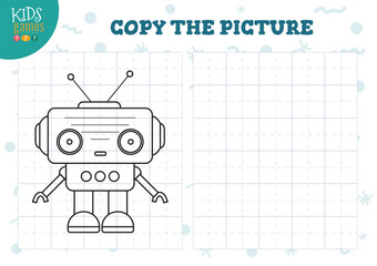 Copy and color the picture vector blank game, illustration.