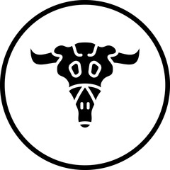 Bull Skull Icon Style