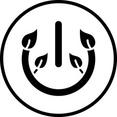 Eco Power Button Icon Style