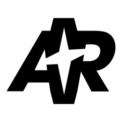 A R star letter icon design logo for personal and other purposes