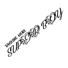 Only one single word. Printable graphic tee. Design doodle for print. Vector illustration. Colorful. Hand drawn calligraphy style. Black and white