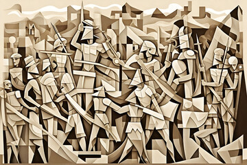 The War of Greek cubism abstract art,wall Art ,printable art