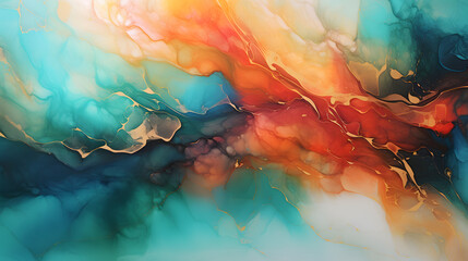 Luxury abstract fluid art painting in alcohol ink technique. generative AI.