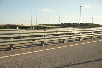 Bumper along the highway. Road fence. Secure Transport Architecture.