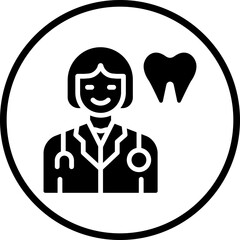 Female Dentist Icon Style
