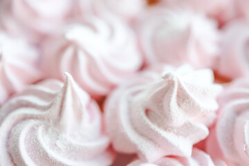 Colorful marshmallows background with copy space. Top view