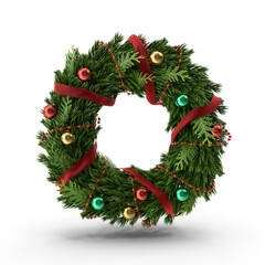 Fototapeta na wymiar Christmas Wreath PNG