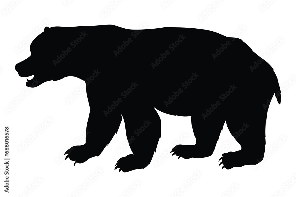 Canvas Prints Illustration of a hand drawn bear silhouette set