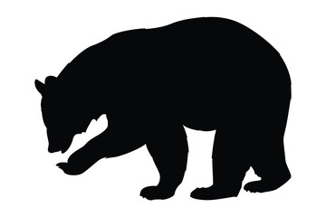 Illustration of a hand drawn bear silhouette set