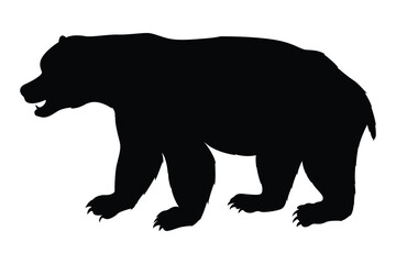 Fototapeta premium Illustration of a hand drawn bear silhouette set