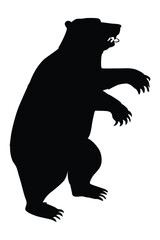 Illustration of a hand drawn bear silhouette set
