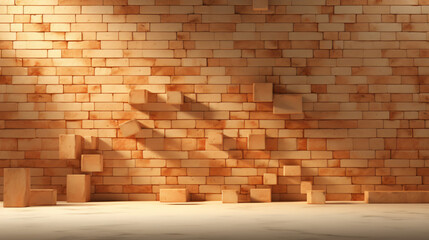 Small brick wall 3d illustration