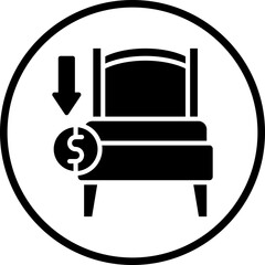 Hotel Cost Icon Style