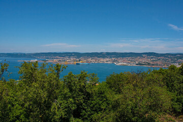 The port city of Trieste in Friuli-Venezia Giulia, north east Italy. Viewed from Muggia to the south