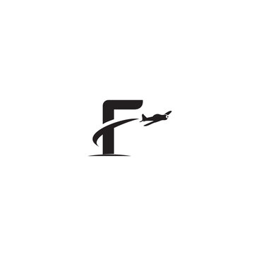 F for flying logo vector