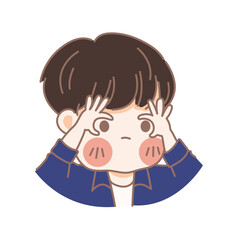 Cute kid boy chibi  mascot cartoon illustration
