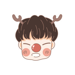 Christmas cute santa reindeer boy,Happy Children winter holiday