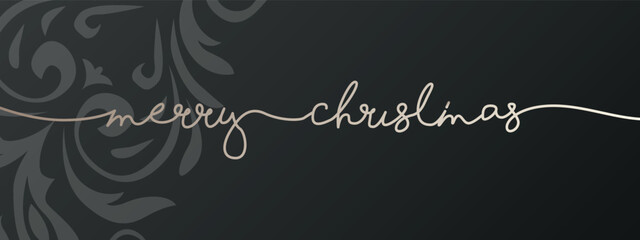 Merry Christmas banner with Christmas decoration.