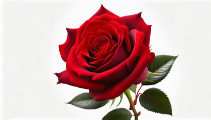 Red Rose in Pure White