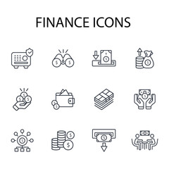 Finance icon set.vector.Editable stroke.linear style sign for use web design,logo.Symbol illustration.